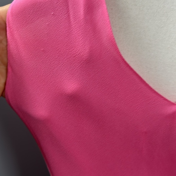 Marian Clayden Pink Chiffon with Silk Lining Maxi body wrapping tank top dress L - Picture 8 of 16